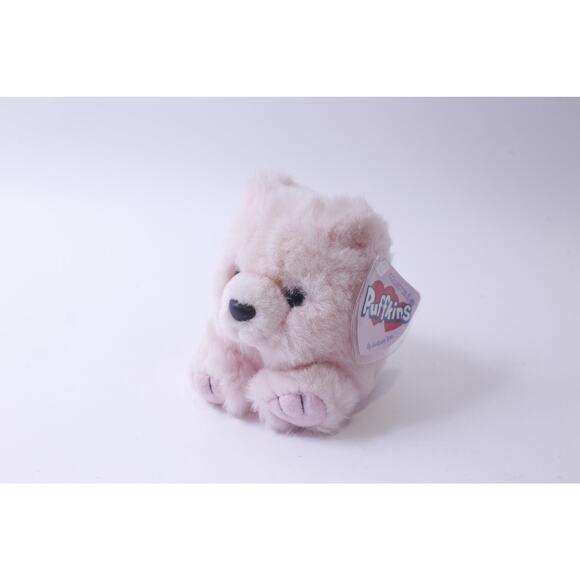 Adorable Puffkins Plush Bear - Soft Pink Stuffed Toy, 1990s,241111-DIM M-07-01 - Picture 1 of 3